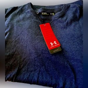 Navy Blue Under Armour light wool sweater. Fitted.